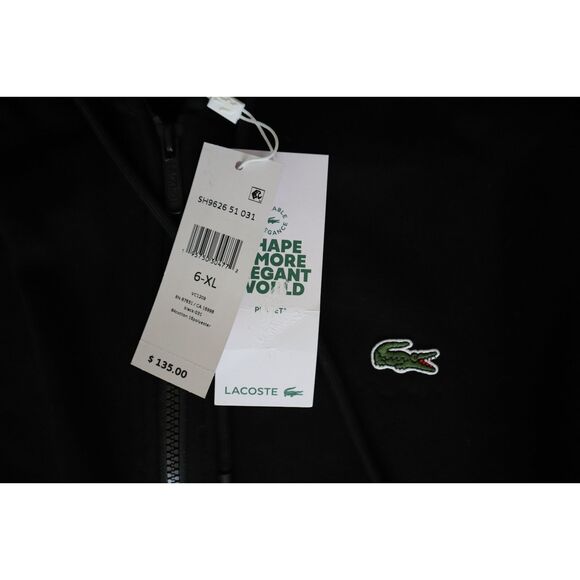 Lacoste Men's Sz XL Black Classic Fit Crocodile Logo Full Zip Hoodie Jacket - Picture 6 of 13